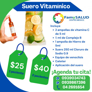 Aplicado vía intravenosa por profesionales, el suero vitamínico llega directo a tus células, brindando beneficios inmediatos, fortalece tus defensas con esta Megadosis de Vitamina C + Complejo B.