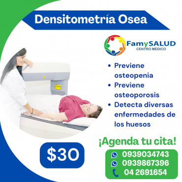 La osteoporosis no presenta síntomas hasta que es demasiado tarde. Consulta a tu médico y cuida la salud de tus huesos,realizate una densitometria osea