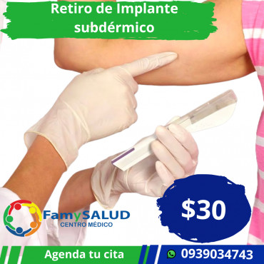 El retiro del implante es un procedimiento rápido y seguro, el control de tu salud reproductiva está en tus manos!
