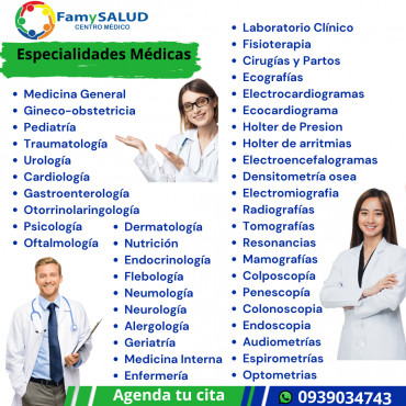 Cada especialidad es clave para tu bienestar. No ignores las señales de tu cuerpo y consulta a un especialista cuando lo necesites. ¡Tu salud es lo más importante!