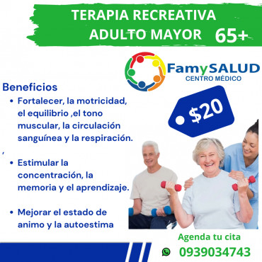 Las terapias recreativas contribuyen al bienestar fisico mental y emocional de nuestros adultos mayores, consulta nuestros paquetes